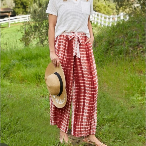 Boho Tie Dye Ombre Wide Leg Pants Trouser - Picture 5 of 8